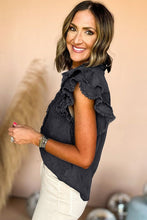Load image into Gallery viewer, Women Ruffled Flutter Frayed Denim Top