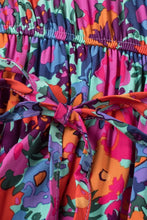 Load image into Gallery viewer, Women Floral Print V Neck Wrap Split Maxi Dress