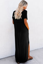 Load image into Gallery viewer, Women Hidden Pocket Splits Maxi T-shirt Dress