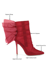 Load image into Gallery viewer, Princess Organza Wrapped Style Heeled Ankle Boots
