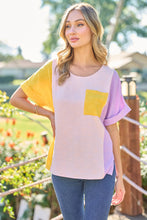 Load image into Gallery viewer, Hailey Color Block Short Sleeve Top