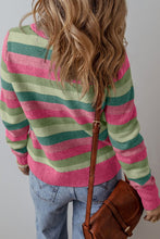 Load image into Gallery viewer, Women Color Block Ribbed Edge Round Neck Sweater
