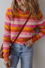 Load image into Gallery viewer, Women Color Block Ribbed Edge Round Neck Sweater