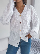 Load image into Gallery viewer, Cable-Knit Long Sleeve Cardigan