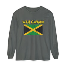 Load image into Gallery viewer, WAH GWAAN Jamaican Flag Long Sleeve Tee
