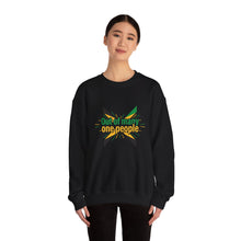 Load image into Gallery viewer, Out of Many One People Sweatshirt – Jamaican Flag Unity Crewneck