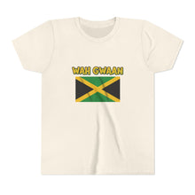 Load image into Gallery viewer, Youth Tee - "Wah Gwaan" Jamaican Flag Kids Shirt