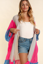Load image into Gallery viewer, COLOR BLOCK KIMONO MAXI OPEN CARDIGAN