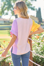 Load image into Gallery viewer, Hailey Color Block Short Sleeve Top