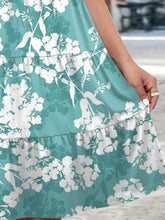 Load image into Gallery viewer, Flower Round Neck Tiered Dress