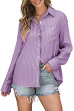 Load image into Gallery viewer, Striped Button Up Long Sleeve Shirt