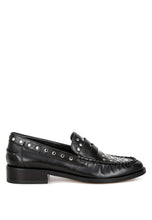 Load image into Gallery viewer, Oglavia Studs Embellished Leather Loafers