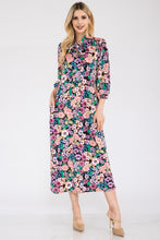Load image into Gallery viewer, Celeste Floral Midi Dress with Bow Tied