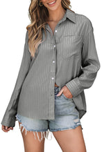 Load image into Gallery viewer, Striped Button Up Long Sleeve Shirt