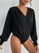 Load image into Gallery viewer, Surplice Ruched Long Sleeve Bodysuit