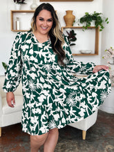 Load image into Gallery viewer, Double Take Full Size Printed Ruffle Hem Long Sleeve Dress