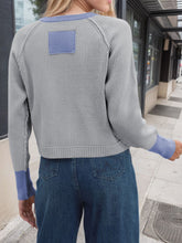 Load image into Gallery viewer, Contrast Button Up Long Sleeve Cardigan