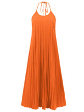 Load image into Gallery viewer, Livy Backless Pleated Halter Neck Dress