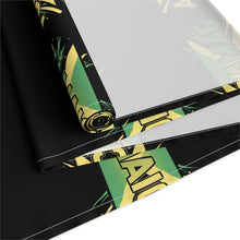 Load image into Gallery viewer, Jamaica Flag Script Table Runner — Black Cotton-Poly Dining Accent