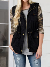 Load image into Gallery viewer, Drawstring Waist Vest with Pockets