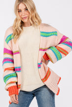 Load image into Gallery viewer, Striped Open Front Knit Cardigan