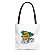 Load image into Gallery viewer, Jamaica Land We Love Tote Bag — Floral Island Map Beach Market Tote