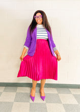 Load image into Gallery viewer, Pleasant Pleated Pink Midi Skirt