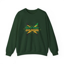 Load image into Gallery viewer, Out of Many One People Sweatshirt – Jamaican Flag Unity Crewneck