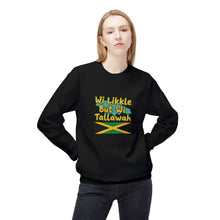 Load image into Gallery viewer, Crewneck Sweatshirt "Wi Likkle But Wi Tallawah" Jamaican Flag