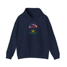 Load image into Gallery viewer, American Born Jamaican Roots Hoodie — Patriotic USA/Jamaica Flag Graphic