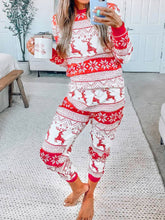 Load image into Gallery viewer, Christmas Element Round Neck Top and Pants Set