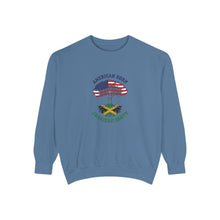 Load image into Gallery viewer, American Born Jamaican Roots Sweatshirt — Patriotic Jamaica Flag Crewneck