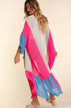 Load image into Gallery viewer, COLOR BLOCK KIMONO MAXI OPEN CARDIGAN