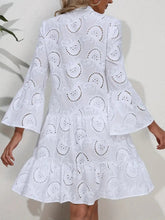 Load image into Gallery viewer, Kacey Eyelet Notched Long Sleeve Dress