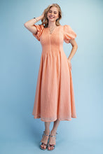 Load image into Gallery viewer, Brianna Textured V-Neck Midi Dress