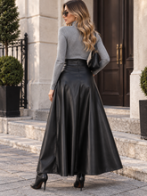 Load image into Gallery viewer, Tessie Leather A-Line Midi Skirt