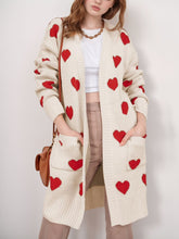 Load image into Gallery viewer, Heart Open Front Long Sleeve Cardigan