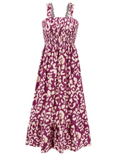 Load image into Gallery viewer, Smocked Printed Square Neck Sleeveless Dress