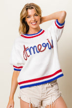 Load image into Gallery viewer, America Letter Short Sleeve Sweater