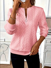 Load image into Gallery viewer, Texture Half Zip Long Sleeve Sweatshirt