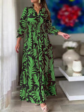 Load image into Gallery viewer, Printed Flounce Sleeve Maxi Dress