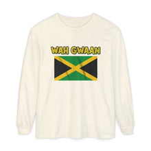 Load image into Gallery viewer, WAH GWAAN Jamaican Flag Long Sleeve Tee