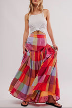 Load image into Gallery viewer, Color Block Elastic Waist Maxi Skirt