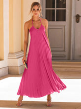 Load image into Gallery viewer, Livy Backless Pleated Halter Neck Dress