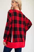 Load image into Gallery viewer, Nancy High-Low Plaid Sweatshirt