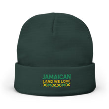 Load image into Gallery viewer, Jamaican 'Land We Love' Embroidered Knit Beanie