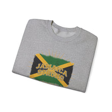 Load image into Gallery viewer, Jamaica Strong Crewneck Sweatshirt – Jamaican Flag Graphic