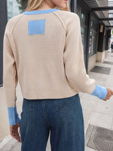 Load image into Gallery viewer, Contrast Button Up Long Sleeve Cardigan