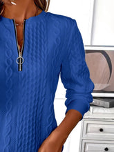 Load image into Gallery viewer, Texture Half Zip Long Sleeve Sweatshirt
