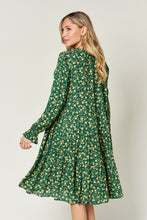 Load image into Gallery viewer, Carlie Printed Ruffle Hem Long Sleeve Dress